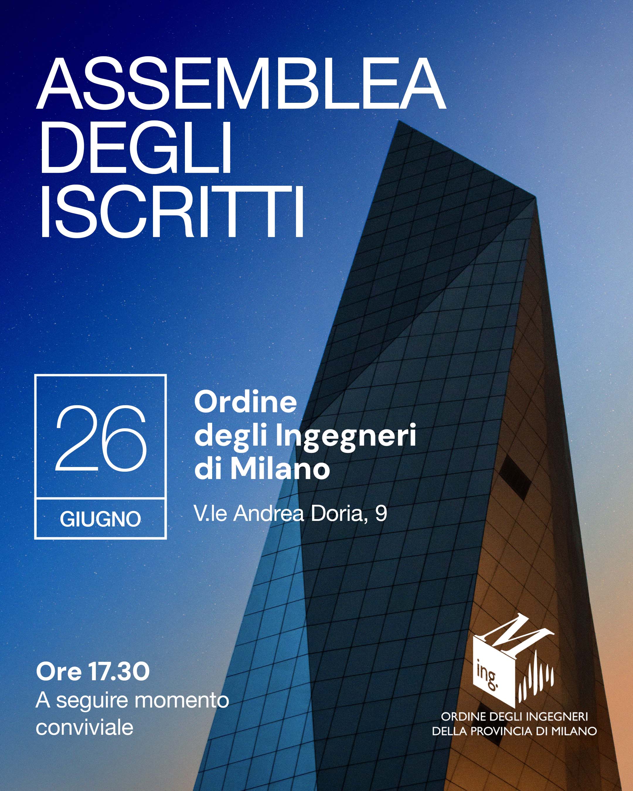 Save the date! L'Assemblea degli Iscritti si terrà il 26/06/2025 alle ore 17.30